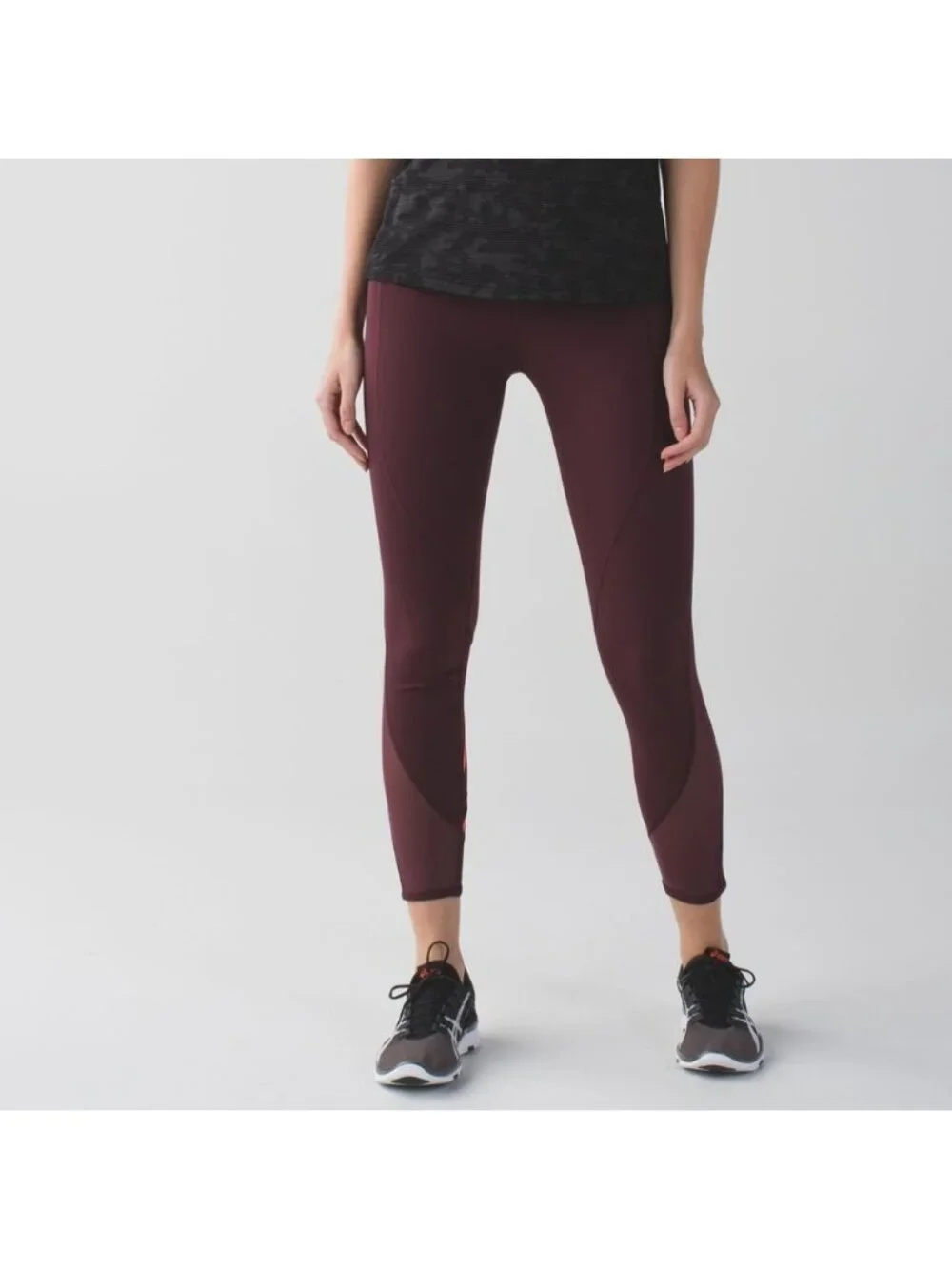 Lululemon All Meshed Up 7/8 Tight Bordeaux Drama / Flash Light
